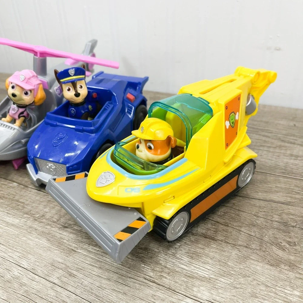 Paw Patrol Toy Vehicle Lot Chase Skye Rubble Motor Police Helicopter Bulldozer